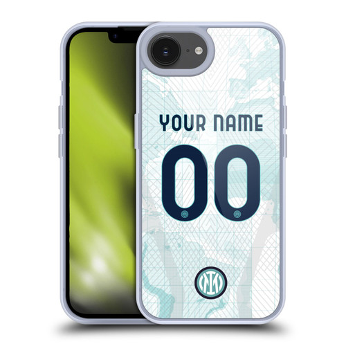 Custom Customised Personalised Inter Milan 2022/23 Crest Kit Away Soft Gel Case for Apple iPhone 16e / Apple iPhone 17e & MagSafe