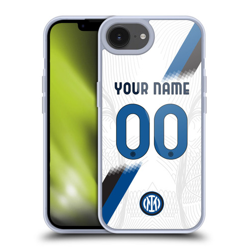 Custom Customised Personalised Inter Milan 2023/24 Kit Away Soft Gel Case for Apple iPhone 16e / Apple iPhone 17e & MagSafe