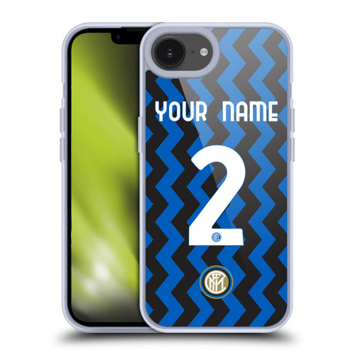 Custom Customised Personalised Inter Milan 2020/21 Crest Kit Home Soft Gel Case for Apple iPhone 16e / Apple iPhone 17e & MagSafe