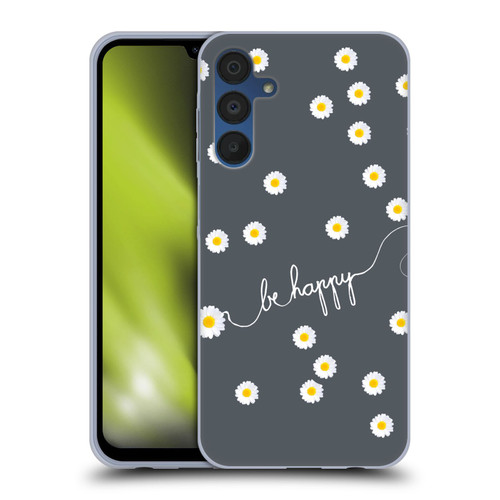 Monika Strigel Happy Daisy Grey Soft Gel Case for Samsung Galaxy A15 & MagSafe