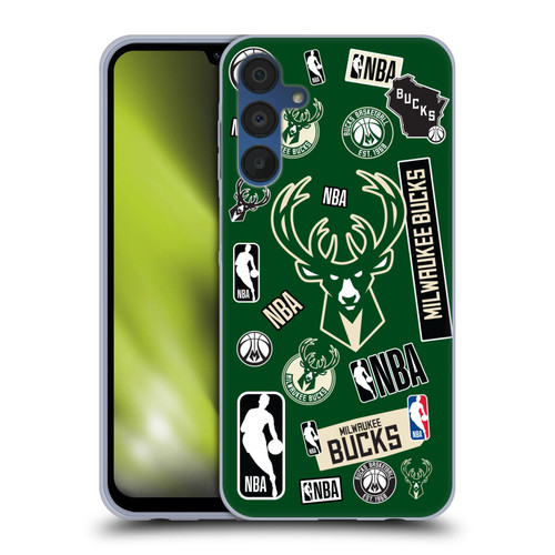NBA Milwaukee Bucks Sticker Collage Soft Gel Case for Samsung Galaxy A15 & MagSafe