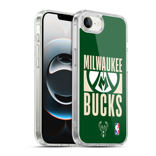 NBA Milwaukee Bucks Typography Soft Gel Case for Apple iPhone 16e / Apple iPhone 17e & MagSafe