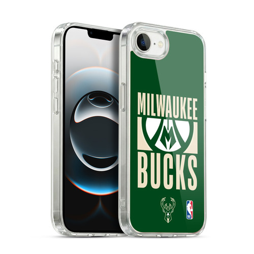 NBA Milwaukee Bucks Typography Soft Gel Case for Apple iPhone 16e / Apple iPhone 17e & MagSafe