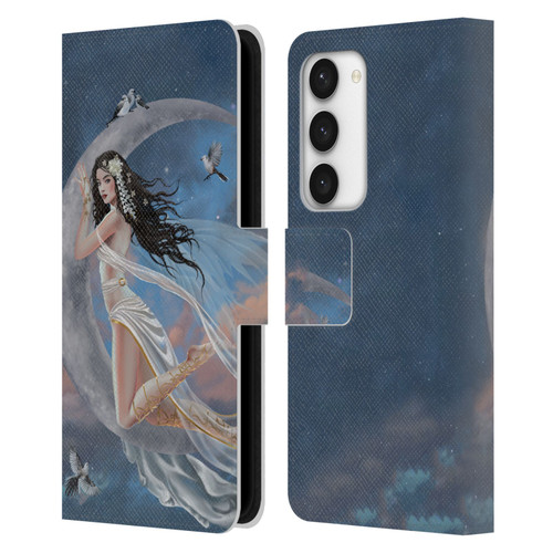 Nene Thomas Art Moon Lullaby Leather Book Wallet Case Cover For Samsung Galaxy S23 5G