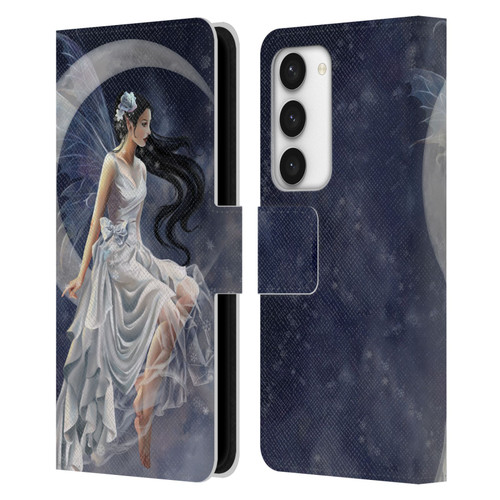 Nene Thomas Crescents Winter Frost Fairy On Moon Leather Book Wallet Case Cover For Samsung Galaxy S23 5G
