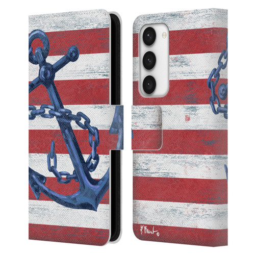 Paul Brent Nautical Westerly Anchor Leather Book Wallet Case Cover For Samsung Galaxy S23 5G