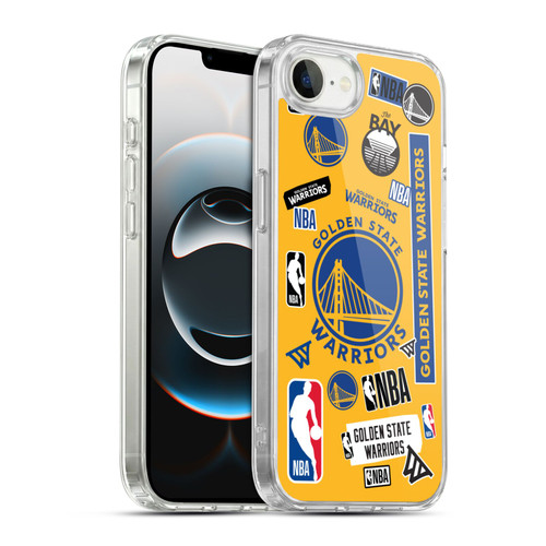NBA Golden State Warriors Sticker Collage Soft Gel Case for Apple iPhone 16e / Apple iPhone 17e & MagSafe