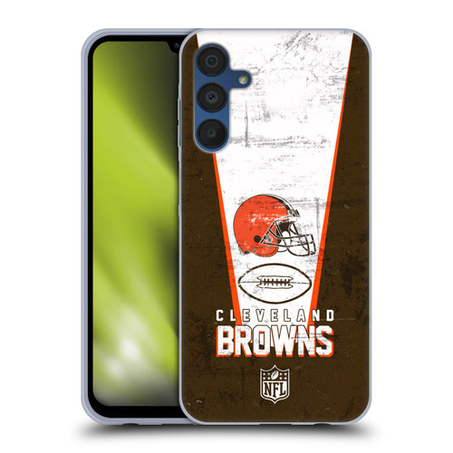 NFL Cleveland Browns Logo Art Banner Soft Gel Case for Samsung Galaxy A15 & MagSafe