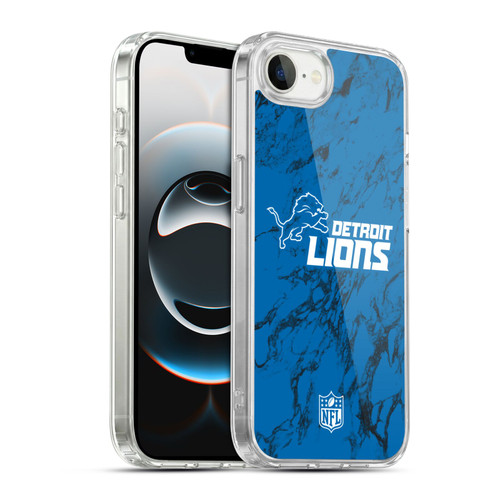 NFL Detroit Lions Graphics Coloured Marble Soft Gel Case for Apple iPhone 16e / Apple iPhone 17e & MagSafe