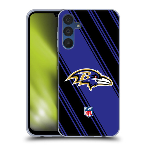 NFL Baltimore Ravens Artwork Stripes Soft Gel Case for Samsung Galaxy A15 & MagSafe