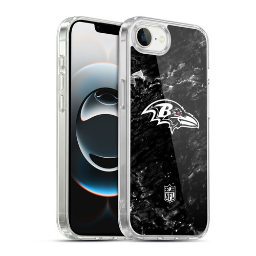 NFL Baltimore Ravens Artwork Marble Soft Gel Case for Apple iPhone 16e / Apple iPhone 17e & MagSafe