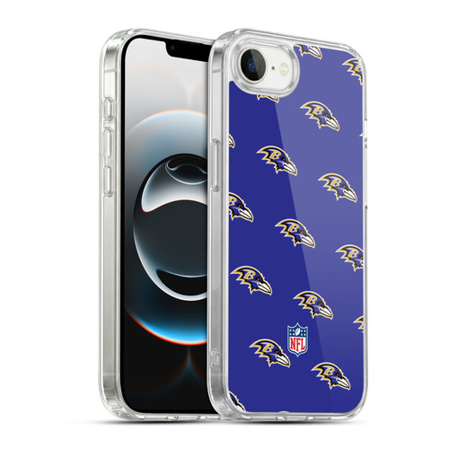 NFL Baltimore Ravens Artwork Patterns Soft Gel Case for Apple iPhone 16e / Apple iPhone 17e & MagSafe