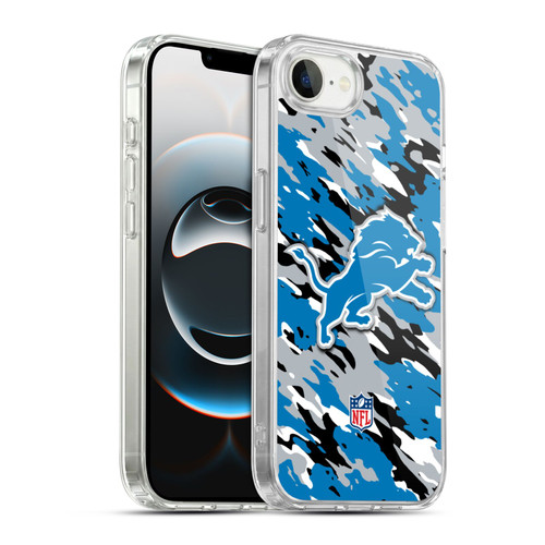 NFL Detroit Lions Logo Camou Soft Gel Case for Apple iPhone 16e / Apple iPhone 17e & MagSafe
