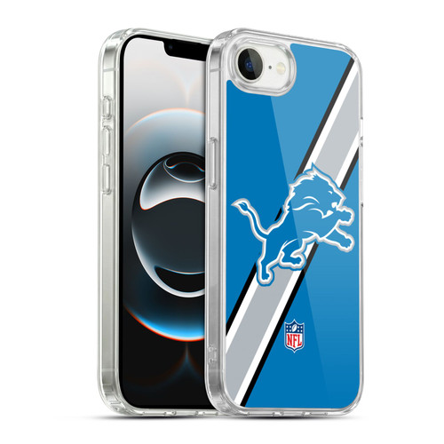 NFL Detroit Lions Logo Stripes Soft Gel Case for Apple iPhone 16e / Apple iPhone 17e & MagSafe