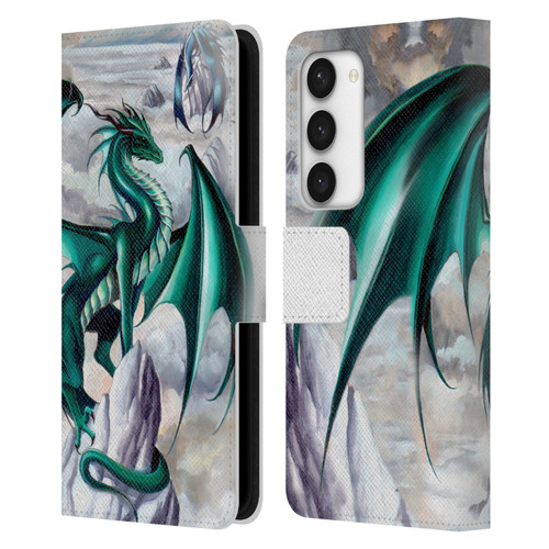 Ruth Thompson Dragons 2 Green Leather Book Wallet Case Cover For Samsung Galaxy S23 5G