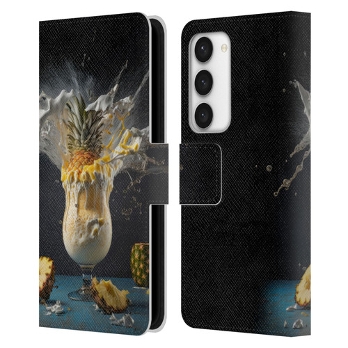 Spacescapes Cocktails Piña Colada Pop Leather Book Wallet Case Cover For Samsung Galaxy S23 5G