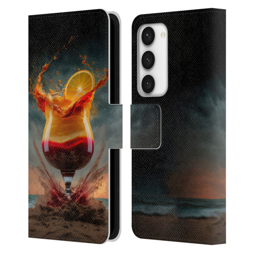 Spacescapes Cocktails Summer On The Beach Leather Book Wallet Case Cover For Samsung Galaxy S23 5G