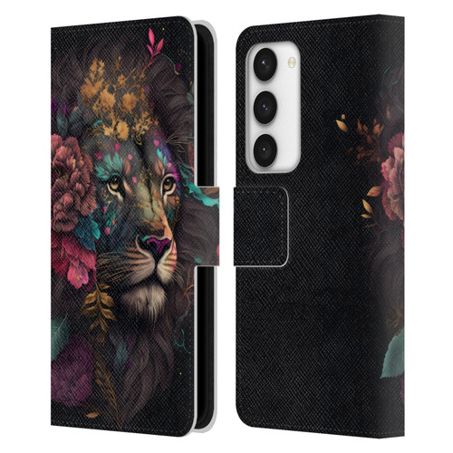 Spacescapes Floral Lions Ethereal Petals Leather Book Wallet Case Cover For Samsung Galaxy S23 5G