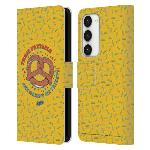 Seinfeld Graphics These Pretzels Leather Book Wallet Case Cover For Samsung Galaxy S23 5G