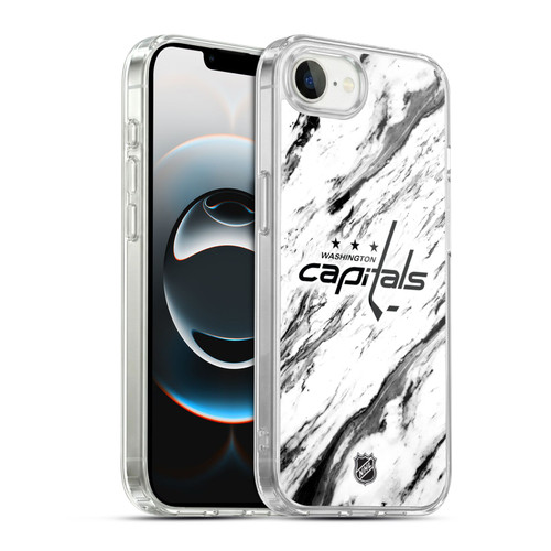 NHL Washington Capitals Marble Soft Gel Case for Apple iPhone 16e / Apple iPhone 17e & MagSafe