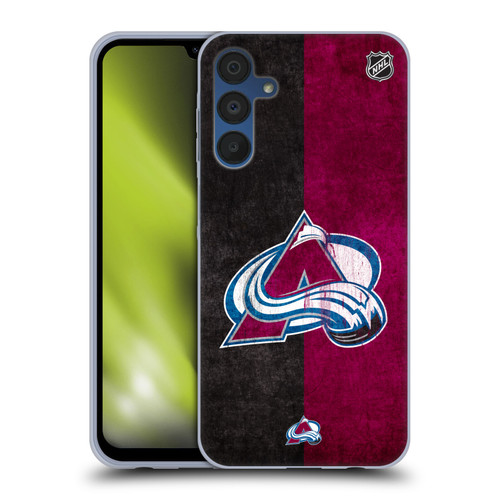 NHL Colorado Avalanche Half Distressed Soft Gel Case for Samsung Galaxy A15 & MagSafe