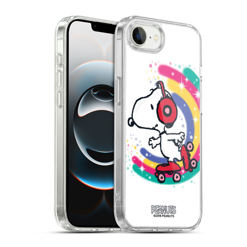 Peanuts Snoopy Boardwalk Airbrush Colourful Skating Soft Gel Case for Apple iPhone 16e / Apple iPhone 17e & MagSafe