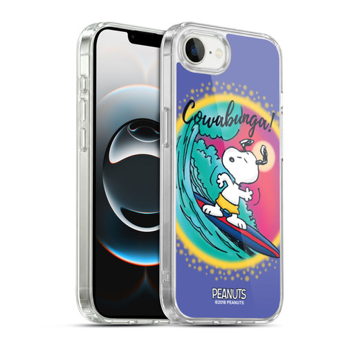 Peanuts Snoopy Boardwalk Airbrush Cowabunga Surf Soft Gel Case for Apple iPhone 16e / Apple iPhone 17e & MagSafe