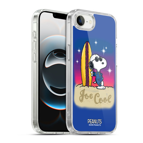 Peanuts Snoopy Boardwalk Airbrush Joe Cool Surf Soft Gel Case for Apple iPhone 16e / Apple iPhone 17e & MagSafe