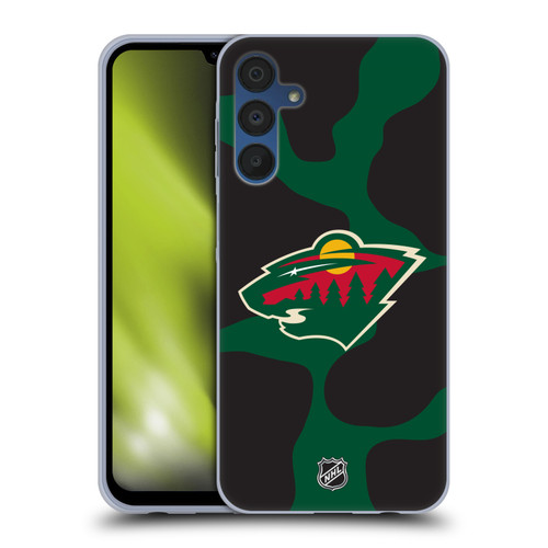 NHL Minnesota Wild Cow Pattern Soft Gel Case for Samsung Galaxy A15 & MagSafe