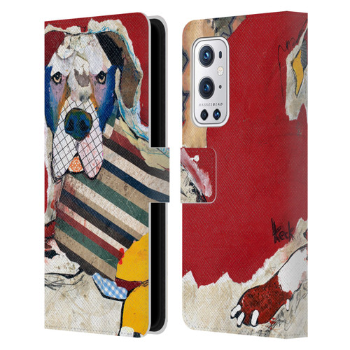 Michel Keck Dogs 2 Great Dane Leather Book Wallet Case Cover For OnePlus 9 Pro