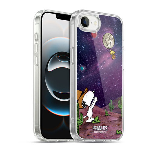 Peanuts Snoopy Space Cowboy Nebula Balloon Woodstock Soft Gel Case for Apple iPhone 16e / Apple iPhone 17e & MagSafe