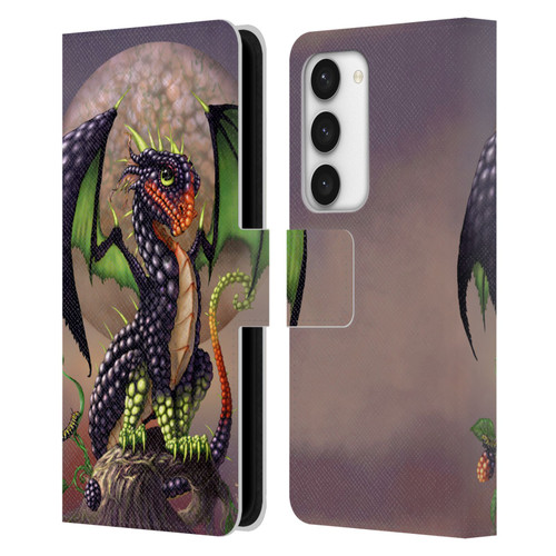 Stanley Morrison Dragons 3 Berry Garden Leather Book Wallet Case Cover For Samsung Galaxy S23 5G