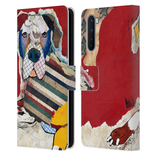 Michel Keck Dogs 2 Great Dane Leather Book Wallet Case Cover For OnePlus Nord 5G