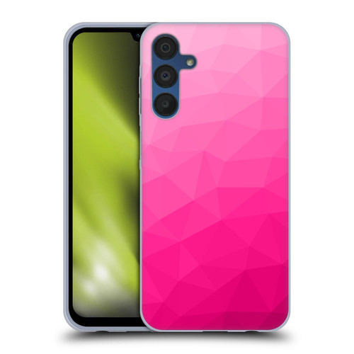 PLdesign Geometric Patterns Hot Pink Gradient Mesh Soft Gel Case for Samsung Galaxy A15 & MagSafe