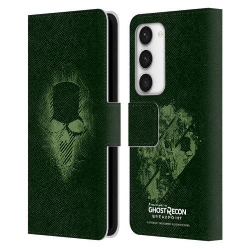 Tom Clancy's Ghost Recon Breakpoint Graphics Ghosts Logo Leather Book Wallet Case Cover For Samsung Galaxy S23 5G