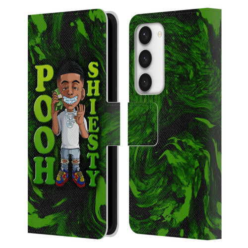 Pooh Shiesty Graphics Green Leather Book Wallet Case Cover For Samsung Galaxy S23 5G