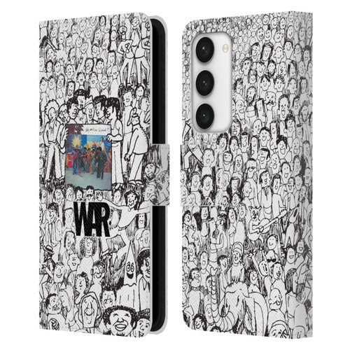 War Graphics Friends Doodle Art Leather Book Wallet Case Cover For Samsung Galaxy S23 5G
