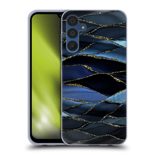 UtArt Dark Night Marble Deep Sparkle Waves Soft Gel Case for Samsung Galaxy A15 & MagSafe