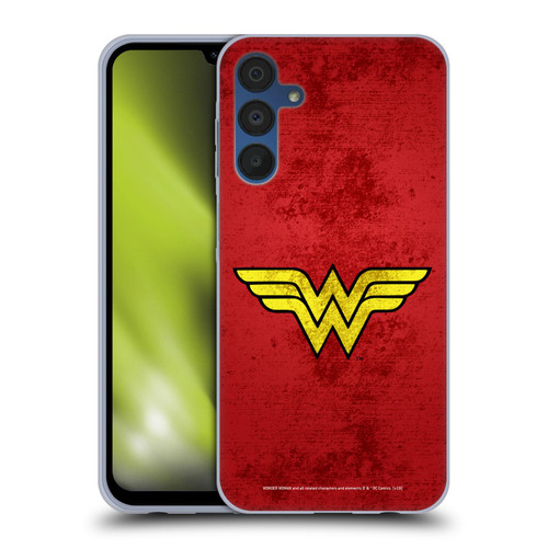 Wonder Woman DC Comics Logos Distressed Look Soft Gel Case for Samsung Galaxy A15 & MagSafe