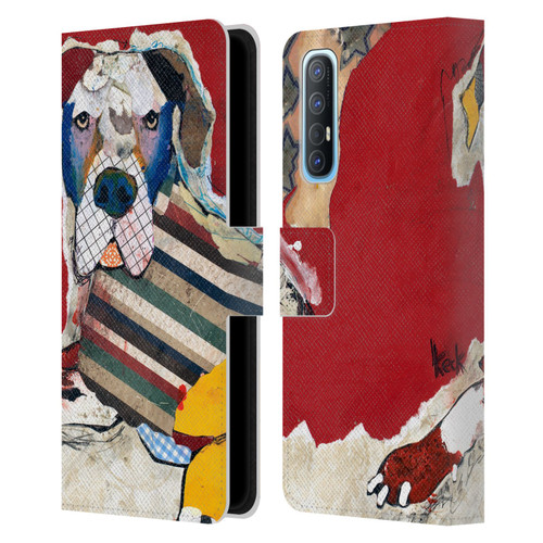 Michel Keck Dogs 2 Great Dane Leather Book Wallet Case Cover For OPPO Find X2 Neo 5G