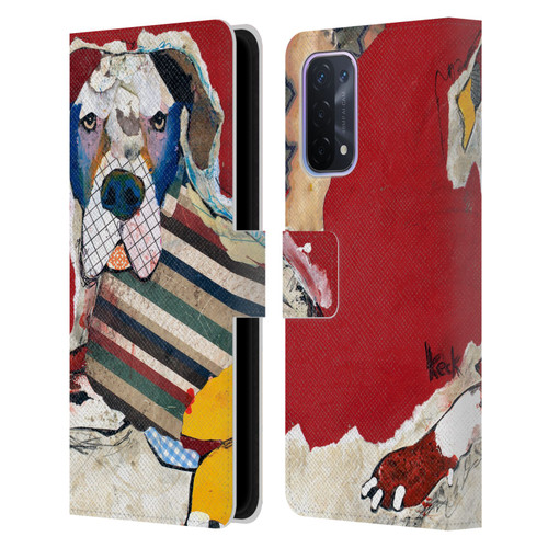 Michel Keck Dogs 2 Great Dane Leather Book Wallet Case Cover For OPPO A54 5G