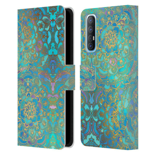 Micklyn Le Feuvre Mandala Sapphire and Jade Leather Book Wallet Case Cover For OPPO Find X2 Neo 5G
