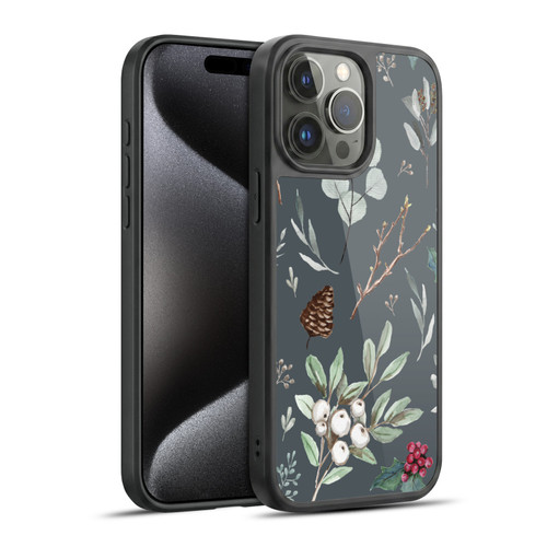 Anis Illustration Floral Pattern Christmas Eucalyptus Blue Gel Armour Case For Apple iPhone 15 Pro Max