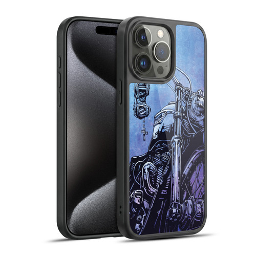 David Lozeau Skeleton Grunge Motorcycle Gel Armour Case For Apple iPhone 15 Pro Max
