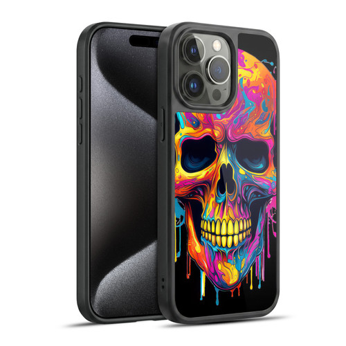 LebensArt Mix Art Rainbow Skull Gel Armour Case For Apple iPhone 15 Pro Max