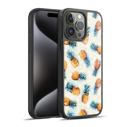 Micklyn Le Feuvre Patterns Pineapples and Crystals Gel Armour Case For Apple iPhone 15 Pro Max