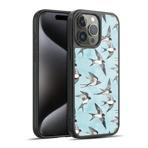 Micklyn Le Feuvre Patterns Swallow Flight Gel Armour Case For Apple iPhone 15 Pro Max