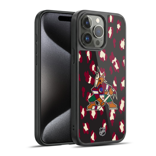 NHL Arizona Coyotes Leopard Pattern Gel Armour Case For Apple iPhone 15 Pro Max