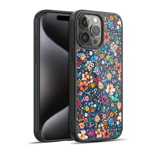 Ninola Colourful Prints Blue Floral Gel Armour Case For Apple iPhone 15 Pro Max