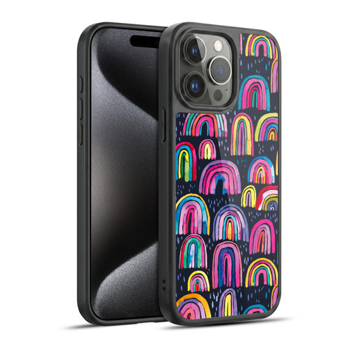 Ninola Summer Patterns Rainbows Navy Gel Armour Case For Apple iPhone 15 Pro Max
